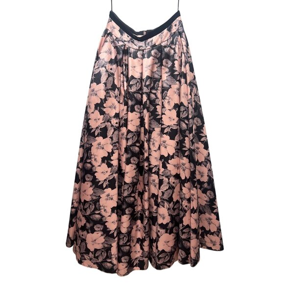 Alyce Paris Pink and Black Floral Formal Maxi Skirt - Picture 3 of 8